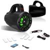 Generico KIT SET PER BOSS AUDIO SYSTEMS MRWT40RGB diffusori 2 vie marini waketower, da 10 cm 4, 200 watt rms 400 watt max, 4 ohm, impermeabili, barca, illuminazione multicolore, a coppia + accessori omaggio