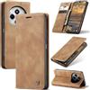Samokor Cover per Xiaomi Redmi 14C 5G Pelle Flip Custodia Cavalletto Portafoglio Magnetica Carta Fessura Antiurto per Xiaomi Redmi 14C 5G,Marrone