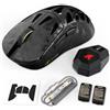 ATTACK SHARK RS6 ULTRA Mouse da gioco, PAW3955MAX, 8000 HZ, Nero + Adesivi | Doppia batteria intercambiabile, sensore regolabile, ultraleggero, Tri-Mode BT/2.4G/Cavo, cavo a spirale per gamer