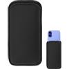 Quvxzy Custodia per cellulare in neoprene, per iPhone 17, 16, 15, 14, 13, 12, Pro Max, Samsung S25 Ultra, S24 Ultra, S23 Ultra, Nero, antiurto