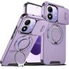BAFUGU Cover per Xiaomi Redmi Note 17 Antiurto Supporto 360°-Viola | Protezione fotocamera scorrevole, grado militare, supporto rotante nascosto