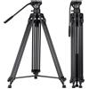 Cayer BV30L, sistema di treppiede video da 72`, professionale in alluminio resistente a doppio tubo, con testa fluida K3, base stella medio livello, carico massimo 6 kg, videocamera DSLR, più 1