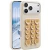 Rokmym Custodia per iPhone 17 Pro Max, in silicone, con ventosa, a forma di cuore, in morbido silicone, antiurto, antigraffio, bianco antico