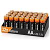 TECHMADE Batterie AA 32 Pezzi Alcaline LR06 - Lunga Durata Fino a 10 Anni, 1,5V | Affidabili per telecomandi, controller per console e vari dispositivi di uso quotidiano - Senza cadmio, piombo e mercurio