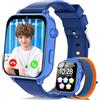 Berilona 4G Orologio Smartwatch Bambini,Smartwatch Bambini con Videochiamata, Blu | GPS Vocale SOS Chat Vocale WIFI Modalità Classe Sveglia Contapassi Calcolatrice Smart Watch Bambino Bambina 4-12 Anni Regalo