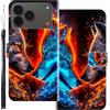 WUACYEAMING Custodia Compatibile con ZTE Nubia A57 4G,con Slot Carte PU Pelle Portafoglio Libro Case Antiurto Bumper Motivo Magnetica Flip Protettiva Resistente Due lupi