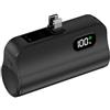 Ziyan Mini Power Bank 5000 mAh, piccola Power Bank USB C PD, batteria esterna, leggera e compatta, batteria per display LCD, compatibile con Samsung S22/23, serie Note20/10, Huawei, iPad Pro/Air nero