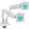 ONKRON Braccio Monitor Doppio 13-32, 2x10 kg, VESA 100x100, Bianco G160-W | Supporto monitor scrivania con molle a gas, braccio 508 mm, girevole e inclinabile, regolabile, per ufficio, trading e gaming