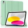 MoKo Custodia Sottile per iPad A16 11, iPad 11a/10a Gen, Verde Agave | Con Soporte de Lápiz, Per iPad 2025/2022 Modello, Cubierta Trasera Rígida de PC, Trifold, Auto Sveglia/Sonno