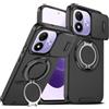 BAFUGU Cover per Xiaomi Redmi Note 17 Antiurto Supporto 360°-Nero | Protezione fotocamera scorrevole, grado militare, supporto rotante nascosto