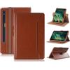 Yiernuo Custodia Compatibile con Tablet Samsung Galaxy Tab S9 FE Plus S9 Plus S8 Plus S7 FE S7 Plus 12.4 Pollici, Custodia Protettiva Girevole a 360° Supporto in Pelle PU,Marrone