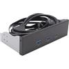 XIAOJUN Pannello USB per PC 2 porte USB 3.2 GEN1 5 Gbps + 1 porta Type-C 10 Gbps / 20 Gbps Hub per unità floppy desktop da 5,25 pollici