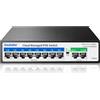 Goalake Switch PoE a 10 porte (8 porte PoE con alimentazione integrata da 120 W, 2 Uplink) con funzione di estensione, switch Ethernet gestito, Plug & Play, design in metallo senza ventole, VLAN, Qos