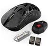 ATTACK SHARK RS6 ULTRA Mouse da gioco, PAW3955MAX, Doppio 8000 HZ, Nero | Doppia batteria intercambiabile, sensore regolabile, ultraleggero, Tri-Mode BT/2.4G/Cavo, cavo a spirale per gamer