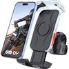 Grefay Supporto Telefono Bici e Moto Antivibrazione | Fissaggio al Manubrio 15-30 mm senza Utensili, Compatibile iPhone Samsung 4,7-7 Pollici, MTB, E-Bike, Monopattino Elettrico