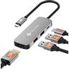 NOVOO Hub USB-C 4 in 1 HDMI 4K@30Hz,USB-A 5Gbps,100W PD | USB-A 2.0, Type-C Adattatore Multiporta compatibile con MacBook Pro, iPad Pro e Chromebook