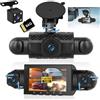 Realdio Dash Cam Auto 4 Canali 1080P Fronte e Retro, Grandangolo | Schermo IPS 3 Pollici, Scheda SD 64 GB, Visione Notturna IR, Sensore G e Registrazione in Loop per Sicurezza Stradale