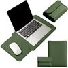HSYTEK Custodia per laptop da 15 pollici, con tasca per accessori, in pelle PU, 15 pollici, non magnetica, compatibile con Apple, Lenovo, HP, ASUS, Acer, 38 cm x 28 cm (verde inchiostro profondo)