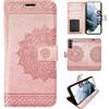 Betterfon - Custodia per Samsung Galaxy S21 5G, con scomparti per carte di credito e scomparti per carte di credito, per Samsung Galaxy S21 5G, colore: oro rosa