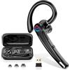 Atheewon Auricolare Bluetooth V5.4, Cuffie Vivavoce Wireless | ENC Doppio Microfono Antirumore, Silenziamento, Connessione Due Dispositivi, 115Ore Cuffie Bluetooth, Adattatore USB Computer
