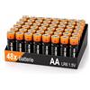 TECHMADE Batterie AA 48 Pezzi Alcaline LR06 - Lunga Durata Fino a 10 Anni, 1,5V | Affidabili per telecomandi, controller per console e vari dispositivi di uso quotidiano - Senza cadmio, piombo e mercurio