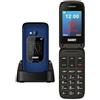 SAIET SCUDO4+ Cellulare per Anziani 4G Facile da Usare, Audio Amplificato | Telefono per Anziani con Tasti e Caratteri Grandi, Doppio Display a Colori, Tasto SOS e Base di Ricarica - Blu