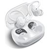 POMUIC Cuffie Bluetooth sportive in ear, Bluetooth 5.4, senza fili, con archetto, Hi-Fi stereo, 50 ore di riproduzione, 4 ENC Noise Cancelling, bianco