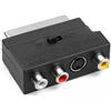 Vomtaric Adattatore SCART a 3 RCA e S-Video, connettore SCART Audio Video IN/OUT per Console Retro AV Analogico con Stereo e Video Composito, Selettore per TV, DVD, Console Retrò e Attrezzature