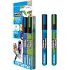Mitama Universal Marker Blu e Verde, 2 Pezzi, Punta Media 2,8 mm, Marker a Base Acqua per Tutte le Superfici, Pennarelli per Decorare e Personalizzare