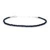 Eloboe essence Bracciale spinello nero spessore 2 mm e argento sterling regolabile da 16 cm a 19 cm