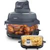 Ninja CRISPi Friggitrice ad Aria Portatile, 3,8 L, 4 in 1: Frittura ad Aria, Arrosto, Mantenimento al Caldo, Recrisp, Design Compatto, 2 Contenitori con Coperchi, 1.700 W, Blu Cyber, FN201EUBL1