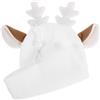 NIYANGLE Copricasco da Sci Lavorato a Maglia Corna di Renna Bianco | Decorazione Cartoonesca per Casco, Vestibilità e Rapido Cambio, per Sport Invernali e Resort