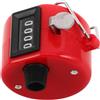GALPADA Contatore Manuale Rosso a 4 Cifre in Metallo e Plastica | Contatore di Punteggio per Baseball e Giri, Tascabile, per Arbitri e Magliai