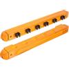 HOLIDYOYO Porta Stecche da Biliardo da Parete Multi Foro per 6 Stecche | Espositore Verticale Giallo in ABS e Legno, per Sala Biliardo e Area Bar Domestica