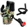 AKSYZ Carburatore per Peugeot Speedfight Vivacity Buxy 50 2T | Peugeot Elyseo 50 2T, Trekker TKR 50 2T, Looxor Squab Metal-X, ingresso carburante e olio, scooter 2 tempi, 50 cc