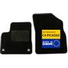 DBS - Tappetini per auto su misura - Adatto per Citroen C4 Picasso (06/2006-08/2013) - Antiscivolo: clip di fissaggio e graffi - Tappetini anteriori 2 pezzi - Moquette - Nero