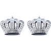 SgW Emblema corona di diamanti 3D lampeggiante auto emblema adesivo metallo auto decorazione esterna auto (grande argento)