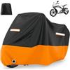 FARYODI Telone per moto XXL, 245 x 105 x 125 cm, tessuto Oxford 190T, resistente all'inverno, impermeabile, antivento, protezione UV, antipolvere, con 3 strisce riflettenti e foro per serratura, nero