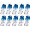 BIHEE Luce di posizione blu, 10 pezzi T10 lampada alogena W5W 12V 5W 4300K lampada base in vetro per illuminazione interna, luce di parcheggio, illuminazione targa, illuminazione porta, bagagliaio