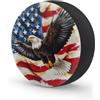 Ginfult Copertura per ruota di scorta americana rustica con aquila calva da 15 pollici, impermeabile, copertura elastica per pneumatici per auto, rimorchi, camion