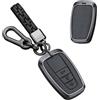 TECART Custodia in lega di alluminio per chiave auto, adatta per Toyota Aygo Yaris Corolla C-HR Camry GT86 GR Supra Prius Prado Mirai RAV4 Land Cruiser cover portachiavi 2 3 tasti