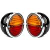 APSMOTIV Fanali posteriori Fanali posteriori Assemblaggi 2 pezzi Set 12v Lampadine adatte per trattori Massey Ferguson e universali (rosso/ambra, corpo nero anello cromato)