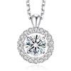 MomentWish Moissanite Collana Donna, 1 Carato Punto Luce Sparkling Dancing Collana Argento 925 Ciondolo Gioielli Regalo per Donne Fidanzata Cuore/Halo/Trifoglio/Ferro di Cavallo