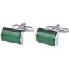 Epinki Gemelli per Uomo in Ottone Pietra Verde Verde Argento per Matrimonio Commercio Regalo