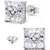 Morfetto Moissanite Orecchini Uomo Donna Argento 925 Placcatura Oro 18K | Orecchini Punto Luce Ipoallergenici Argento S925 con Moissanite Taglio Princess Brillante Color D VVS1 Alternativa Diamante