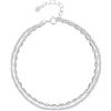 Aotiwe Cavigliera in argento 925, cavigliere da donna in argento a doppio strato con chicchi di riso, gioielli da donna