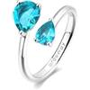 Brosway Anello Argento Donna con Pietre Azzurre a Goccia, Modello FAG22C