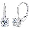 LeCalla Orecchini da donna con moissanite, in argento Sterling 925, 5 mm, taglio rotondo, con chiusura a monachella, per San Valentino, Natale, festa della mamma, 17 mm