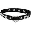 Flongo Collana da donna a forma di cuore nero, choker punk con cuore argentato e lettere Good Girl, collana regolabile in pelle PU, accessorio alla moda gotico da donna