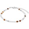 Amor Bracciale da donna, in acciaio inox, con perle di conchiglia e lapis, 16+4 cm, idea regalo, in confezione regalo
